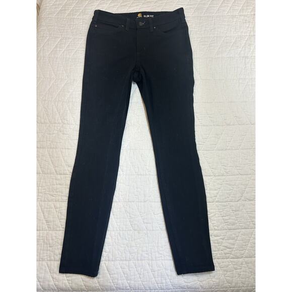 Carhartt Womens 2 Slim Fit Skinny Leg Jeans Black Inseam Pockets - Picture 1 of 7